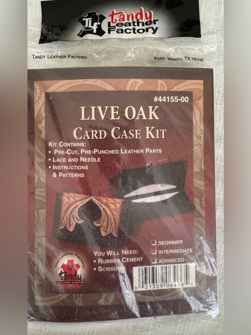 Live Oak Card Case Leather Kit